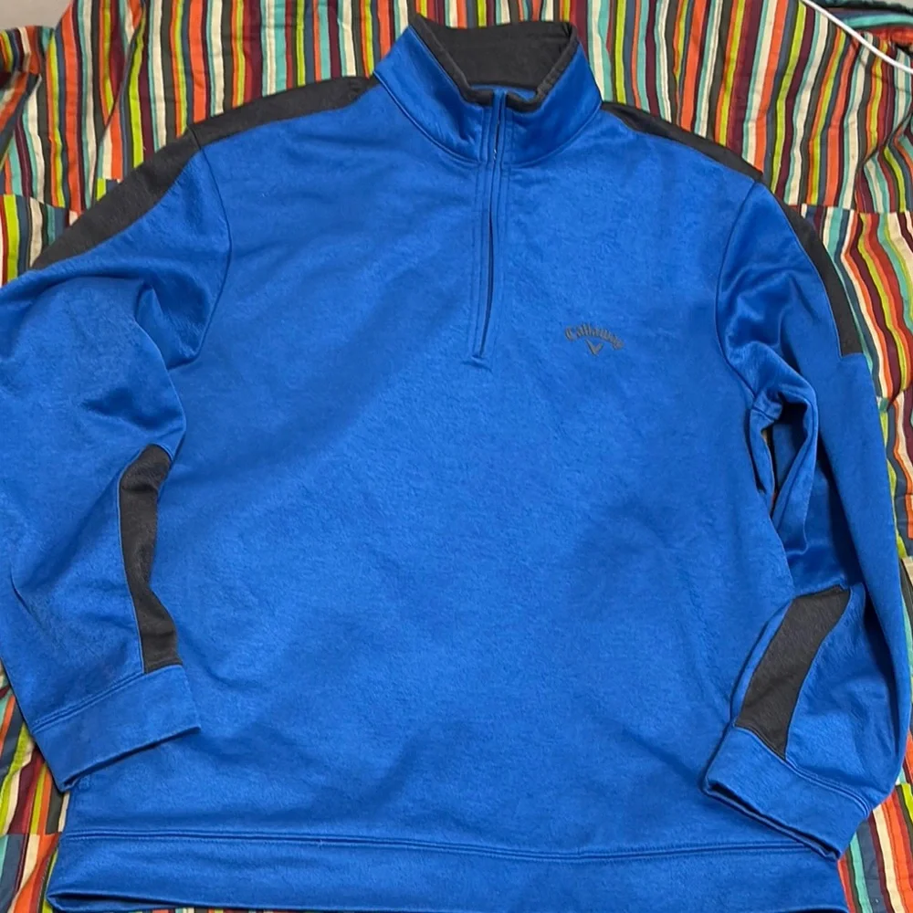 Callaway Blue and Black Quarter-Zip Pullover size medium half zip super nice